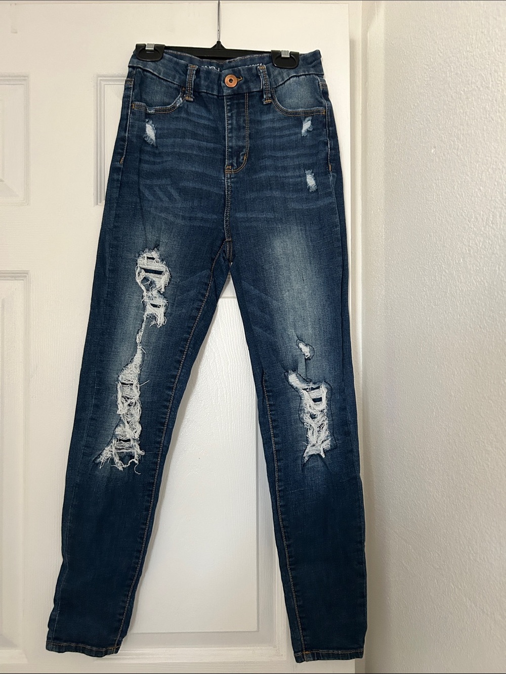 Dark Blue Distressed Women’s Jeans
